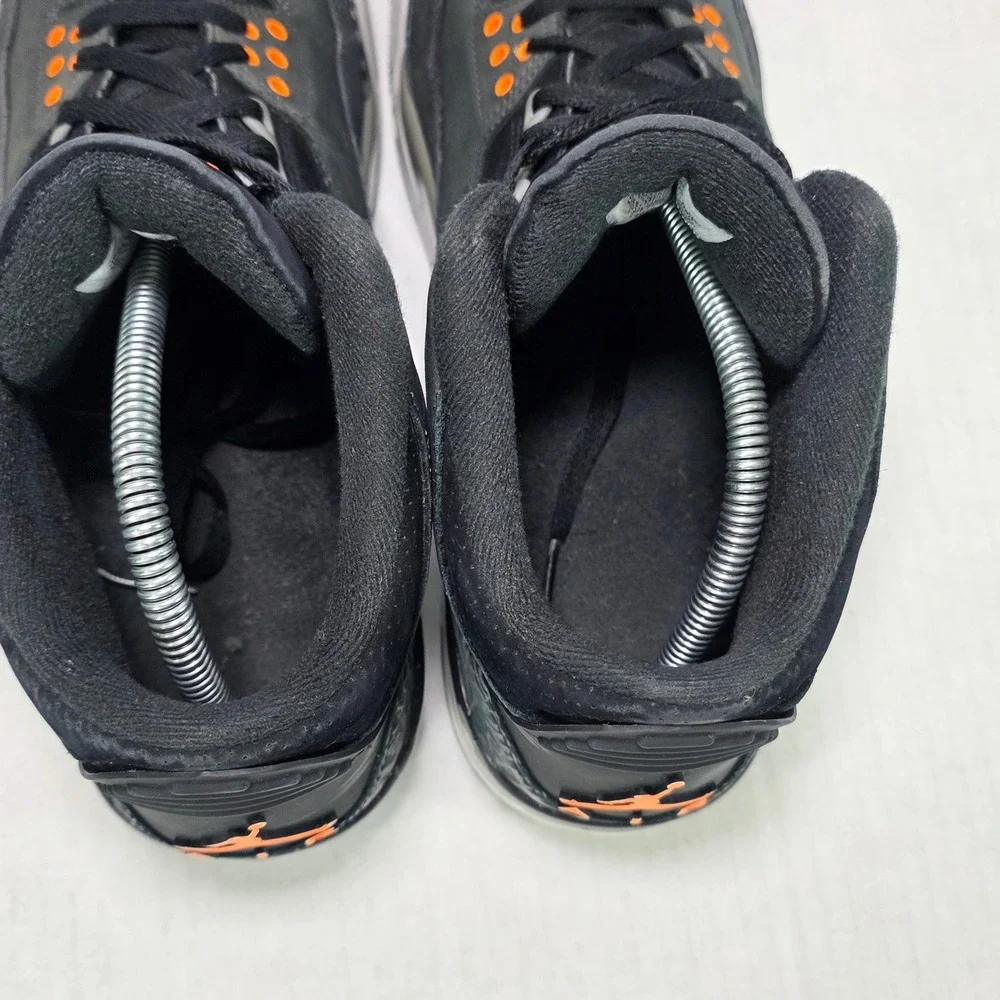 Nike Air Jordan 3 Retro Fear Pack Mens Size 10.5 Gray Black Orange CT8532-080